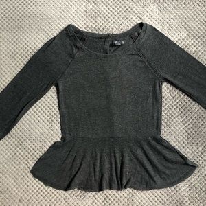 Aerie 3/4 Peplum Top Grey